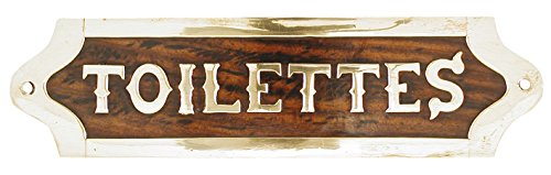 846 toilettes plaque bois/laiton 19,5 x 5 x 1 cm 3700261208463 Générique