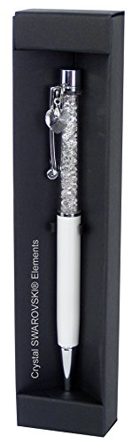 Générique 2233 stylo-bille non rétractable coeur en cristal swarovski 14 x 1 x 1 cm blanc code EAN 3700261222339 
