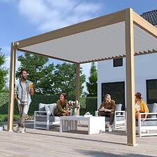 OMBREA OMBREA Pergola bioclim. autoportante 3x4m bois et blanc OMBREA VS code EAN 3700265728257 