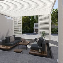 OMBREA OMBREA Pergola bioclimatique autoportante 4x4m - Blanc - OMBREA VS code EAN 3700265728547 