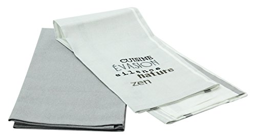 Le Jardin Des Cigales Le Jardin des Cigales Atlantis Pack de 2 Torchons en Coton Tisse Imprimé 50 x 70 cm code EAN 3700273223607 