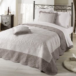 Nuances du Monde - Couvre-Lit Emma Naturel/Taupe