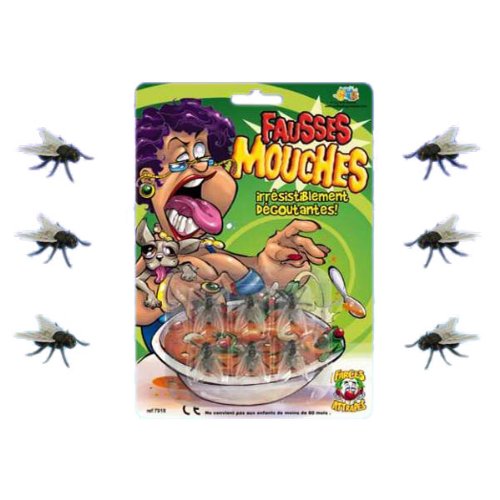 6 fausses mouches - farce et attrape - fausse mouche code EAN 3700276264768 