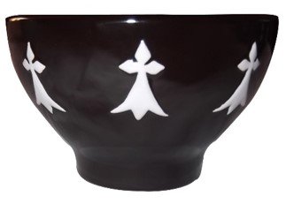 bolée à cidre noire hermines relief sans anse