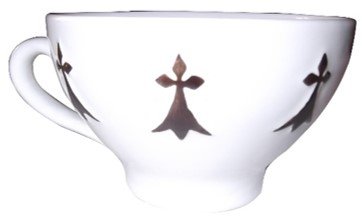 bolée à cidre blanche hermines relief avec anse