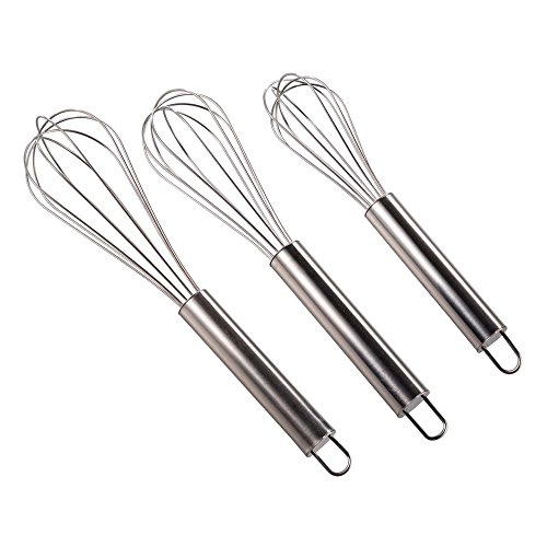 110329 lot de 3 fouets acier inoxydable 20 x 0,...