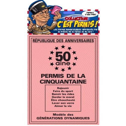 Sud Trading Permis conduire humoristique de la 50 aine anniversaire code EAN 3700281630503 