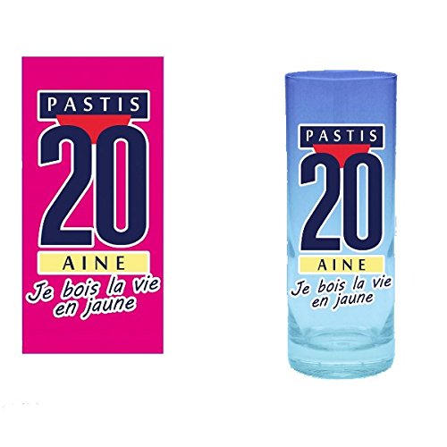 Verre Pastis 20 Ans Je Bois la Vie en Jaune