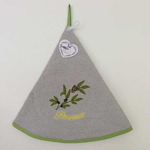 Essuie Mains Eponge Rond - 100% Coton Uni Gris ...