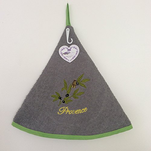 Essuie Mains Eponge Rond - 100% Coton Uni Gris ...