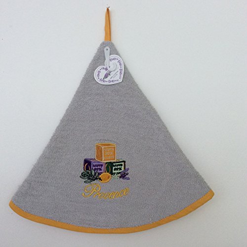 Essuie Mains Eponge Rond - 100% Coton Uni gris ...