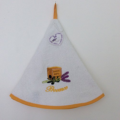 Essuie Mains Eponge Rond - 100% Coton Blanc Ø65...