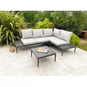  Salon d'angle de jardin Ankara 4 places en alu noir - DCB code EAN 3700286485665 