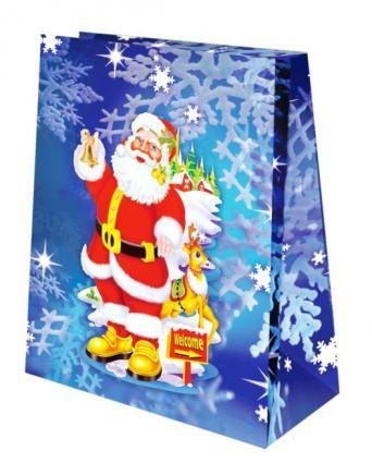 5 Sacs Cadeaux Bleus Plastifiés Père-noël