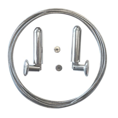 Ensemble cable acier (L5 m) Argent