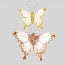 Lot de 2 papillons Butterfly Or et Cuivre