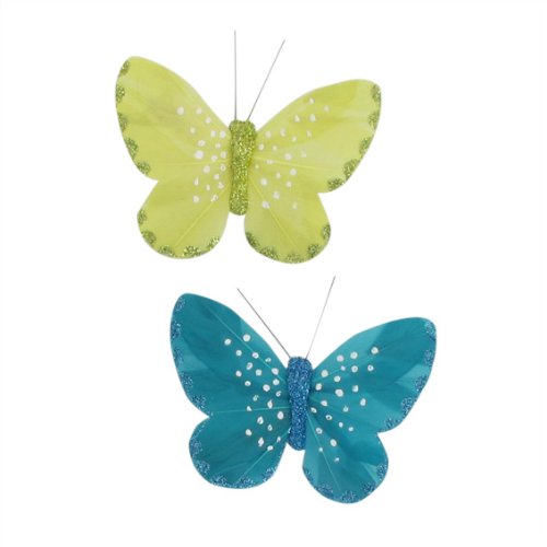Lot de 2 papillons Moorea Vert et Turquoise