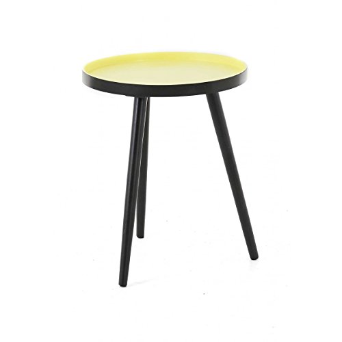 Id'clik Bout de canapé rond Ø40 cm jaune et noir Vérona-Bout de canapé rond Ø40 cm jaune et noir Vérona code EAN 3700319867208 