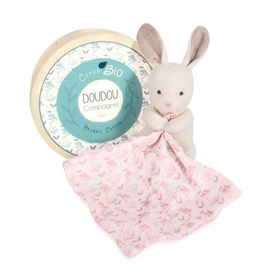  Doudou & Compagnie Pantin avec doudou Lapin en coton bio Rose  code EAN 3700335239607 