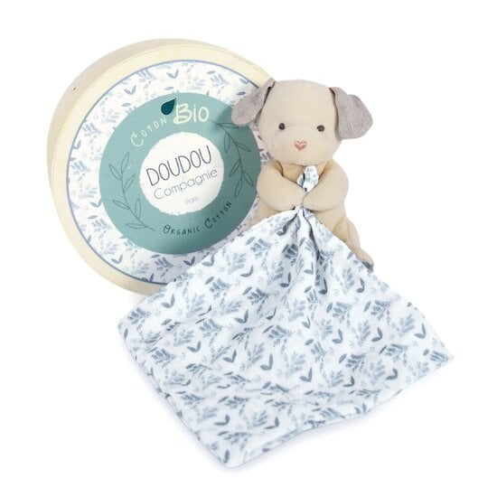  Doudou & Compagnie Pantin avec doudou Chien en coton bio Bleu  code EAN 3700335239638 