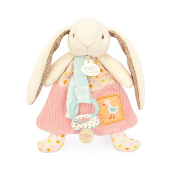  Doudou & Compagnie Doudou attache-sucette lapin ciboulette Rose  code EAN 3700335242096 