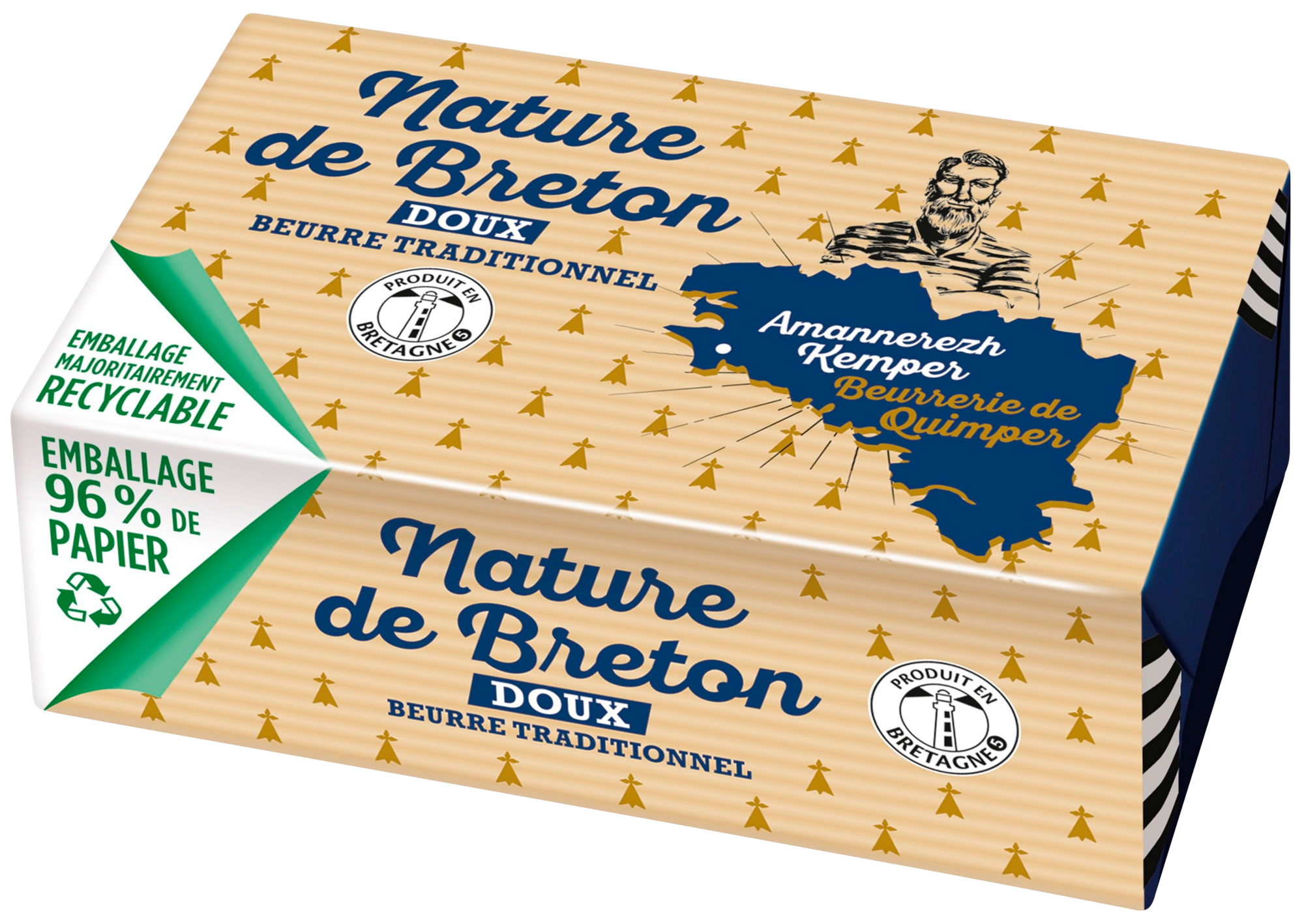 NATURE DE BRETON Beurre doux 82% Mat. Gr. code EAN 3700342358322 