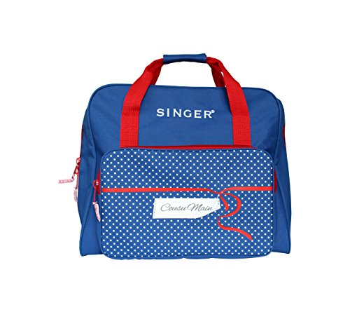 120030 cousu main sac de transport tissu bleu 4...