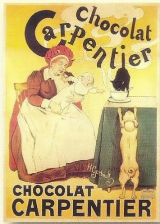 PLAQUE METAL 20X15cm PUB RETRO CHOCOLAT CARPENT...