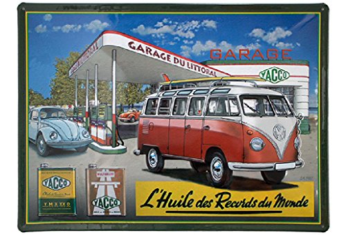 Plaques Metal Autos PLAQUE METAL 40X30cm PUB RETRO HUILE YACCO COMBI VOLKSWAGEN code EAN 3700407717200 