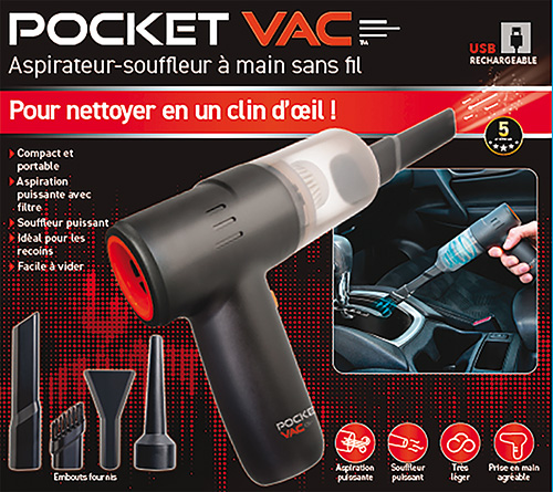 pocket vac aspirateur souffleur À main sans fil code EAN 3700421918607 