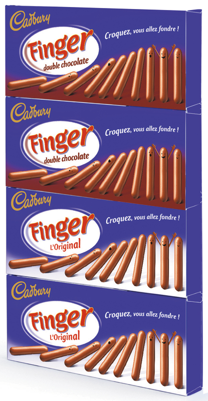 FINGER 2 LAIT ORIGINAL + 2 DOUBLE CHOCOLAT Cadbury