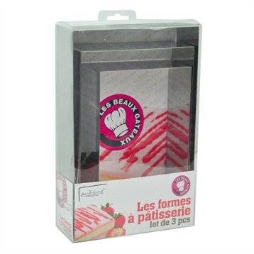 Bg-lt3rect lot de rectangles à gâteaux en inox