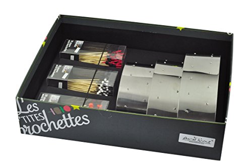Ard'time Pb-cofbroch coffret les petite brochettes 3 supports à brochettes en inox + 150 piques à brochettes code EAN 3700450994238 