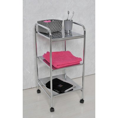 Meuble Etagère chromé sur roulettes 3 tablettes...