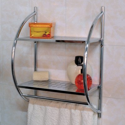 Etagère murale chromée salle de bain toilettes ...