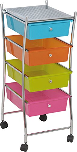 Meuble chromé sur roulettes 4 tiroirs + 1 table...