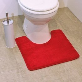 Tapis contour WC microfibre simply Rouge