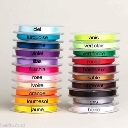 Ruban satin 6 mm par rouleau de 25m- Coloris au...