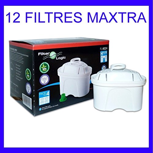 FilterLogic Cartouche compatible Brita Maxtra - filtre carafe filtrante (lot de 12) 3700473633916 (3700473633916)