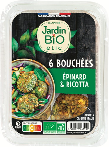 BOUCHÉES ÉPINARDS RICOTTA BIO