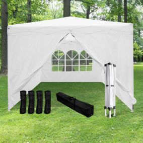  Tonnelle pliante 3x3m 160 g/m2 Blanche + 4 parois + Kit de Lestage code EAN 3700498951118 