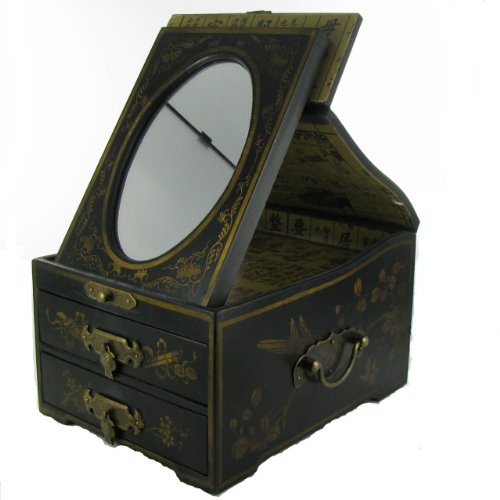 COFFRET A BIJOUX - Style Antique - Cour Impériale Chinoise - Teinte Noire 3700512403524 Lachineuse