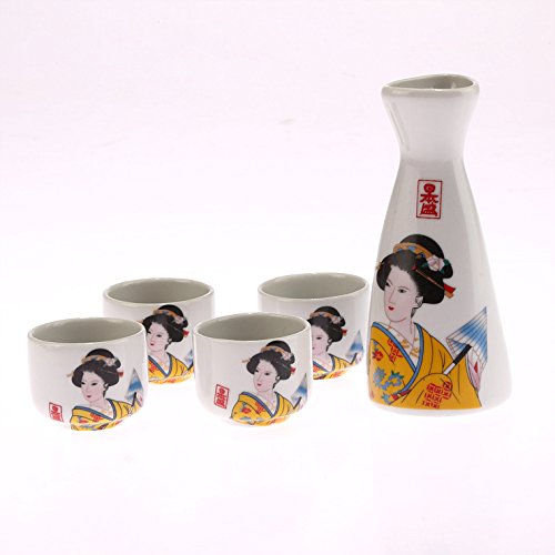 COFFRET SERVICE A SAKE - Motif Traditionnel Gei...
