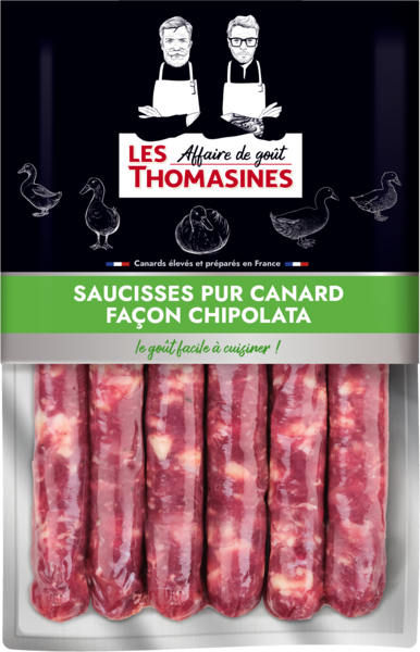 SAUCISSES PUR CANARD FAÇON CHIPOLATAS X6 
