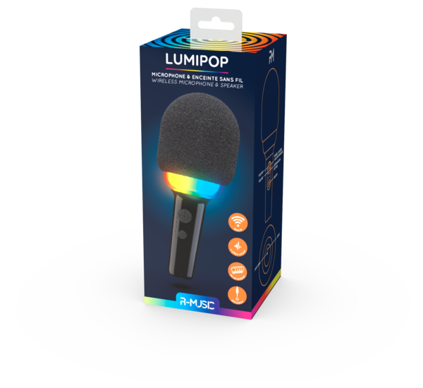 MICROPHONE SANS FIL LED + ENCEINTE INTÉGRÉE LUM...