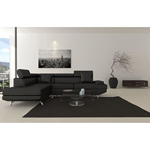 SCOOP XL Canapé angle gauche 4 places simili noir