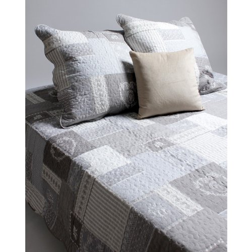 UNIVERS-DECOR Couvre lit boutis 2 places Coeur gris 3700543754671 (3700543754671)