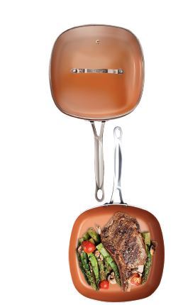 POÊLE CARRÉE 24 CM + COUVERCLE GOTHAM