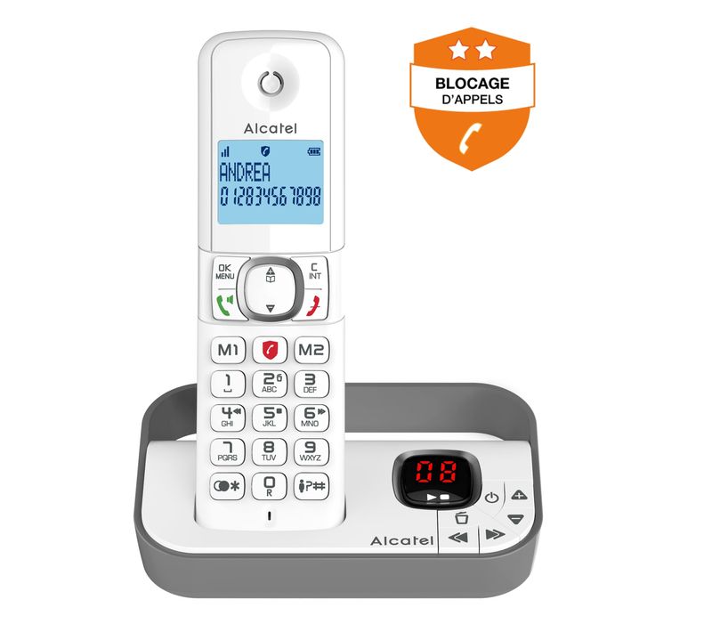  Téléphone sans fil répondeur ALCATEL F 860 VOICE GRIS code EAN 3700601423792 