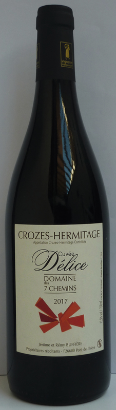 Domaine des 7 Chemins - Cuvée Délice AOP CROZES HERMITAGES ROUGE 2017 Domaine des 7 Chemins - Cuvée Délice code EAN 3700602800318 